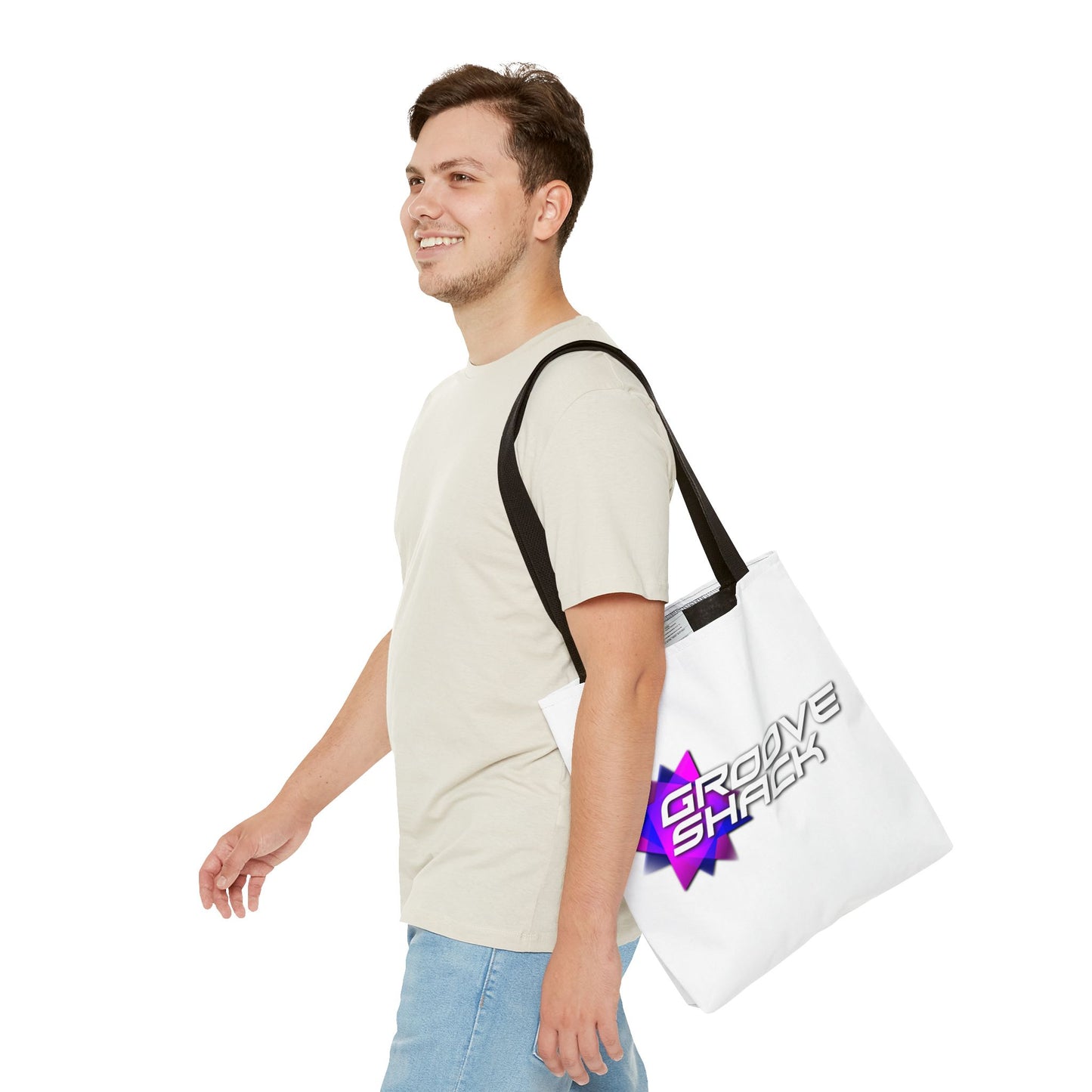 Vibrant Groove Shack Tote Bag, Eco-Friendly Record Bag