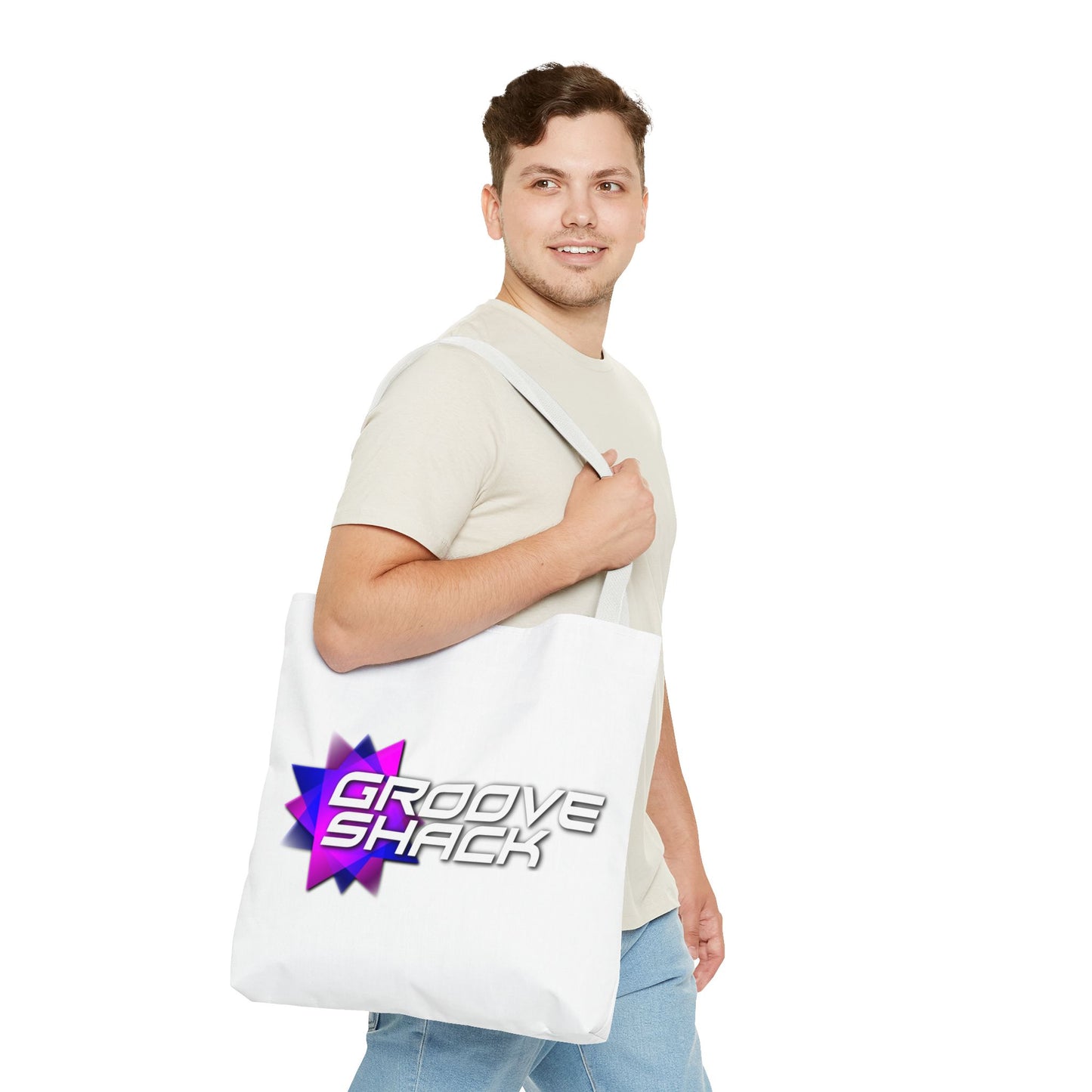 Vibrant Groove Shack Tote Bag, Eco-Friendly Record Bag