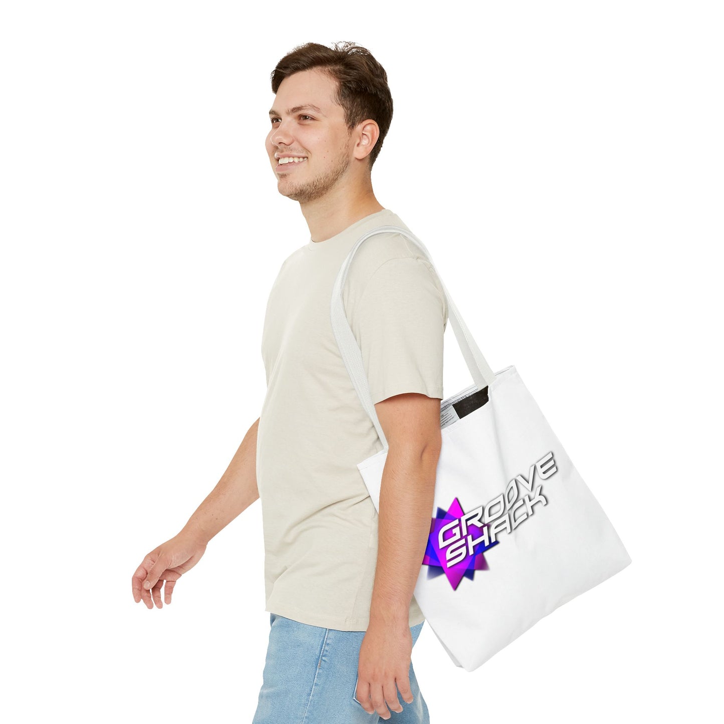 Vibrant Groove Shack Tote Bag, Eco-Friendly Record Bag