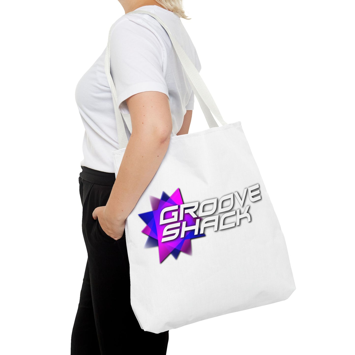 Vibrant Groove Shack Tote Bag, Eco-Friendly Record Bag