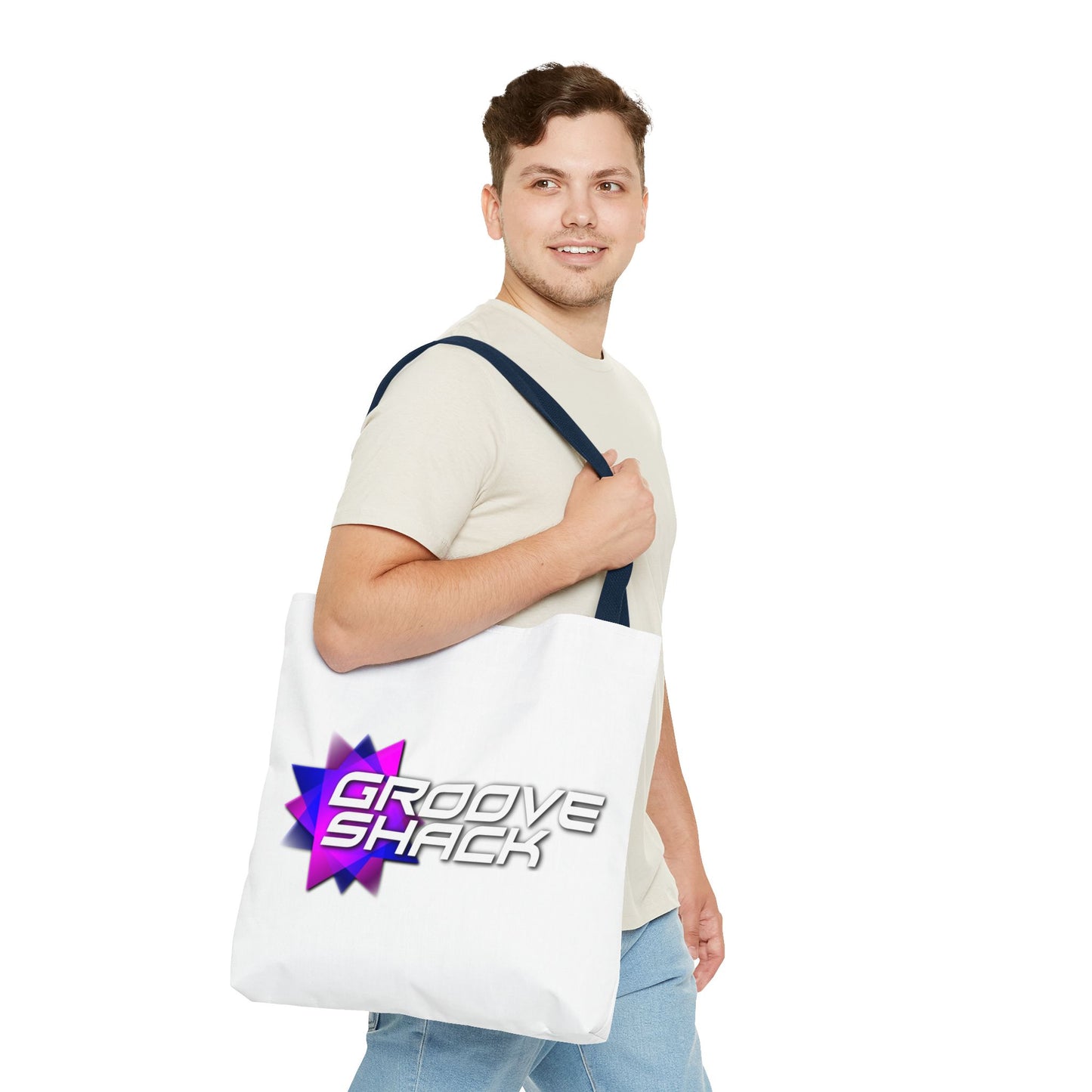Vibrant Groove Shack Tote Bag, Eco-Friendly Record Bag
